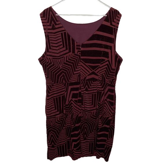Scarlett Burgundy Sparkle Velour Pattern Dress - Women's Plus Size 18W - Picture 1 of 4